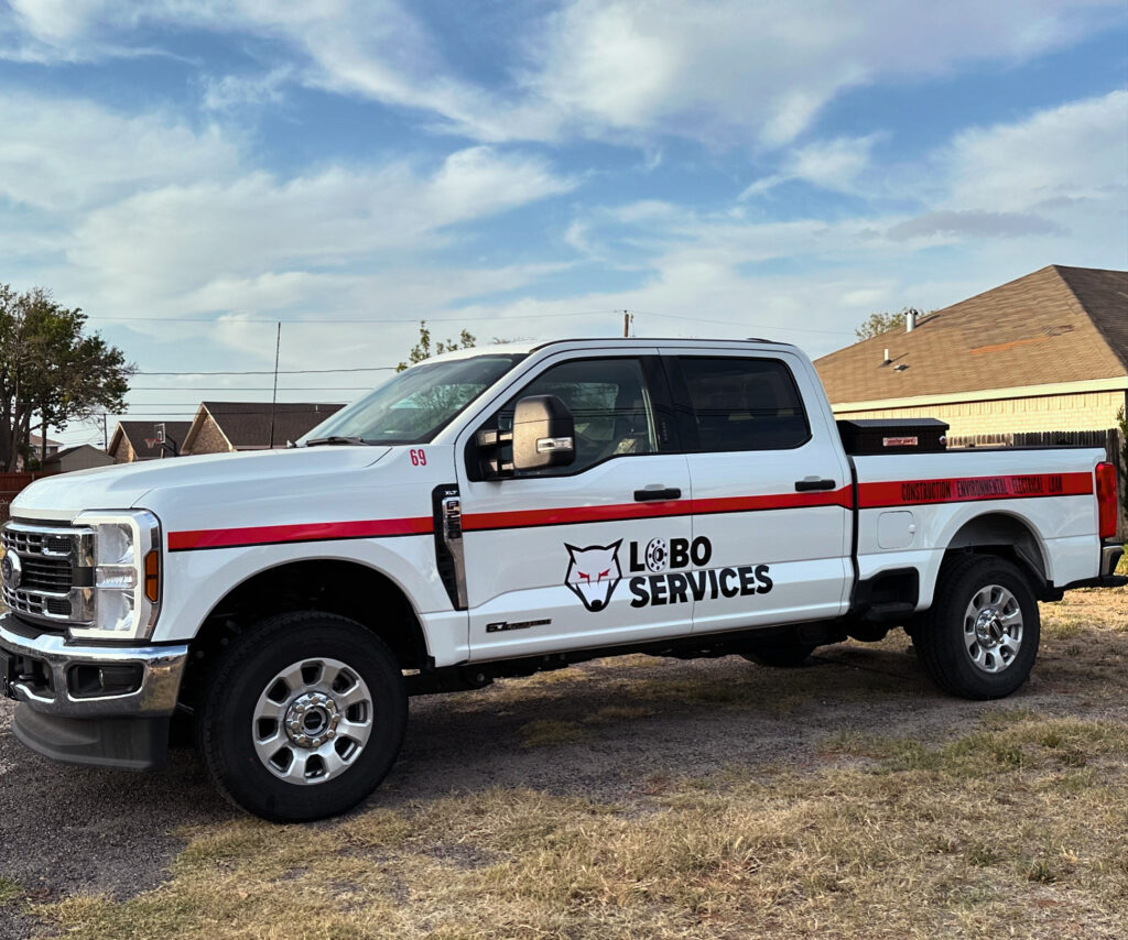 Picture of a white ford truck