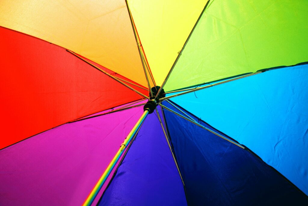 rainbow colored umbrella